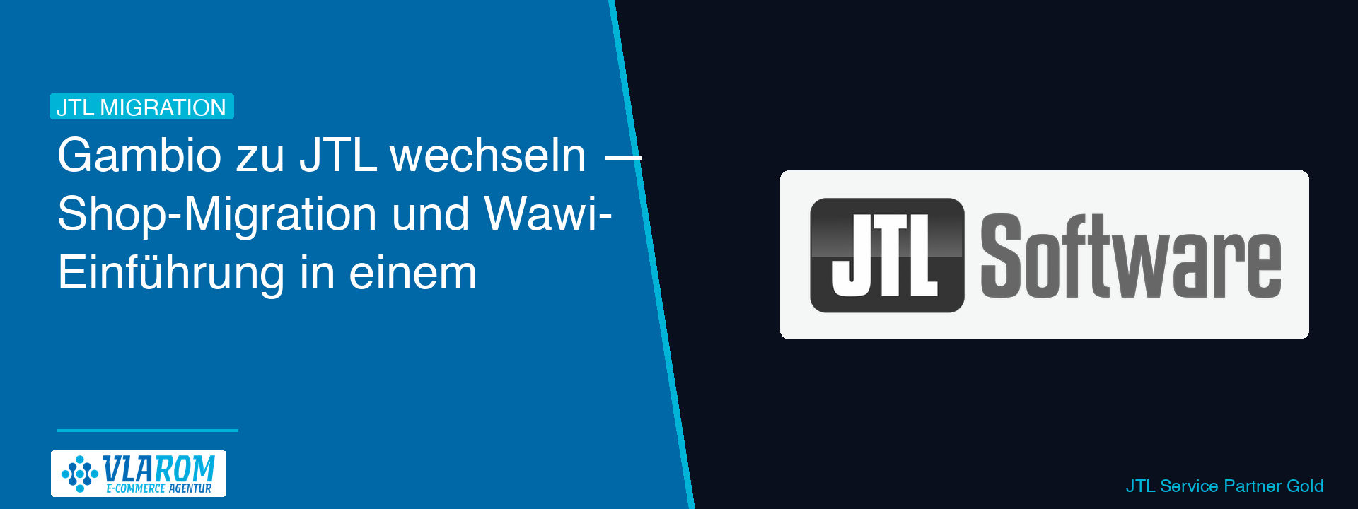 Gambio-Shop links, JTL-Shop und Wawi rechts — Plattformwechsel Aktionsplan