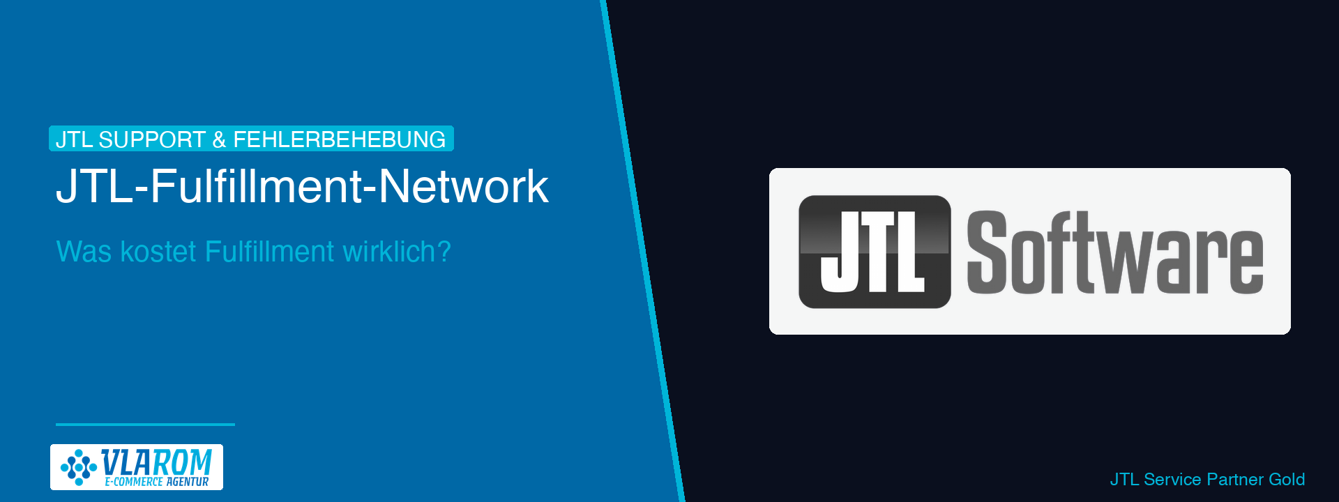 jtl-fulfillment-network-kosten-hero-blog Tabelle mit Kostenpositionen Fulfillment vs. eigenes Lager, JTL-FFN-Logo im Hintergrund