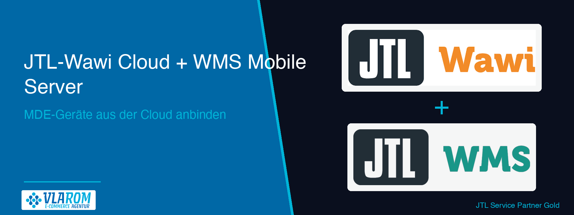 jtl-wawi-cloud-wms-einrichten-hero-blog MDE-Gerät mit JTL-WMS Mobile App im Lager — Verbindung zur JTL-Wawi Cloud im Hintergrund