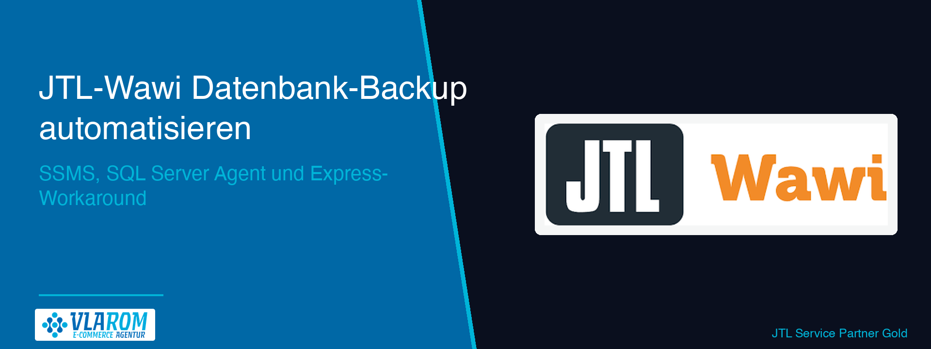 jtl-wawi-datenbank-backup-hero-blog JTL-Wawi Datenbankexport-Dialog mit SQL Server im Hintergrund — Backup-Datei wird geschrieben