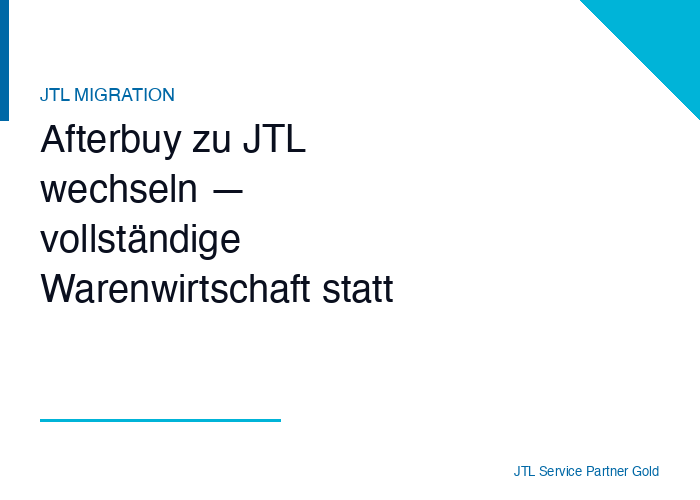 Afterbuy zu JTL Migration — Artikelimport, eazyAuction-Einrichtung und Go-Live durch Vlarom aus Ahrensfelde bei Berlin