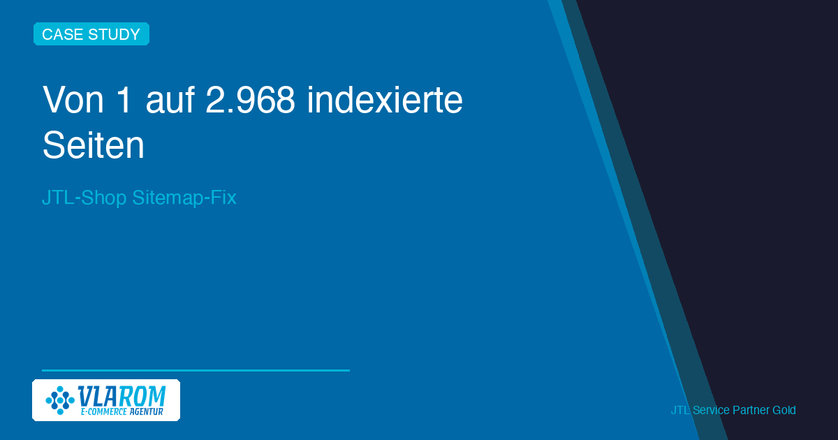 Von 1 auf 2.968 indexierte Seiten: JTL-Shop Sitemap-Fix | Vlarom Case Study