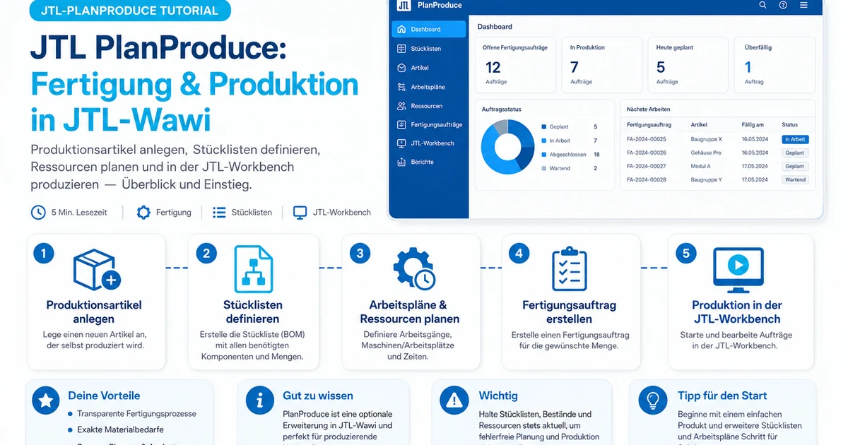 JTL Planproduce Fertigung Produktion