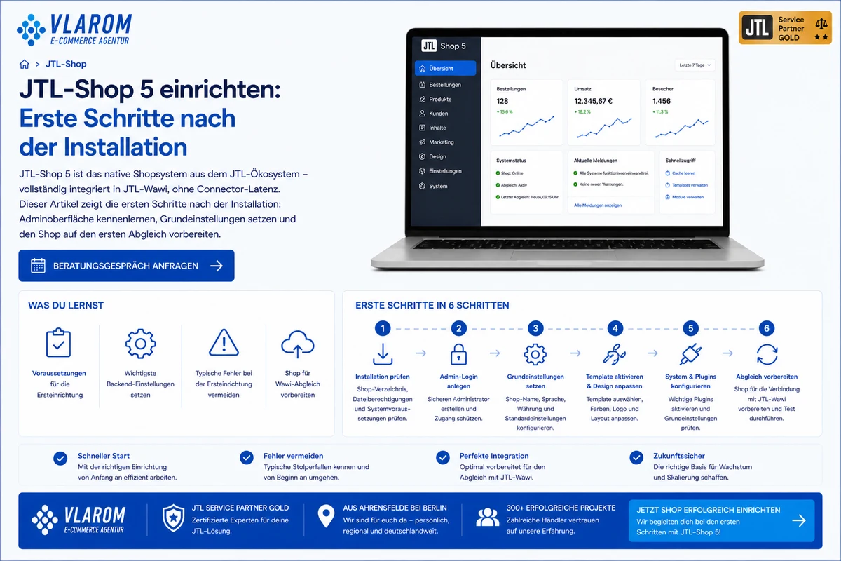 JTL-Shop Einrichten Erste Schritte